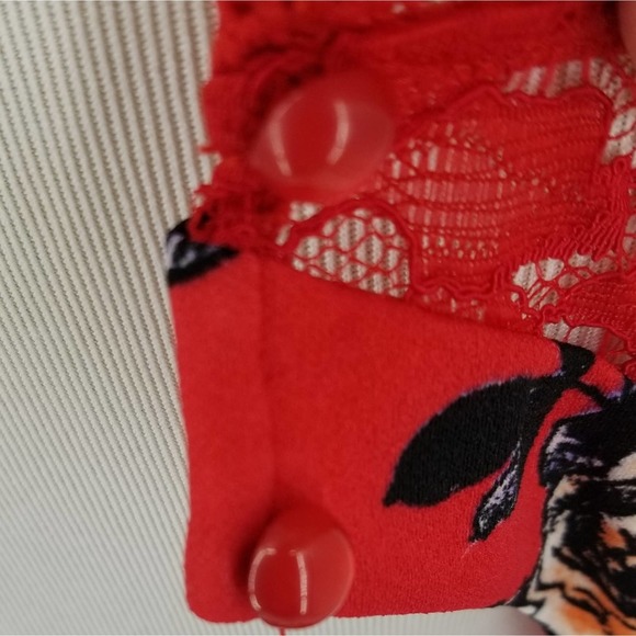 Trixxi Juniors' Floral Lace-Back Fit & Flare Mini Dress Size XL NEW - Picture 8 of 16